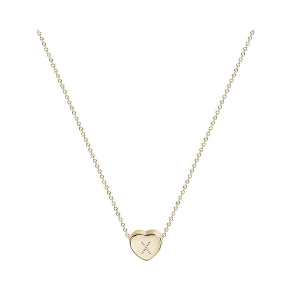 Guodhu Tiny Initial Necklaces Heart Initial Necklace Gifts for Women Teens Mothers Day Gifts for Mom Wife Women