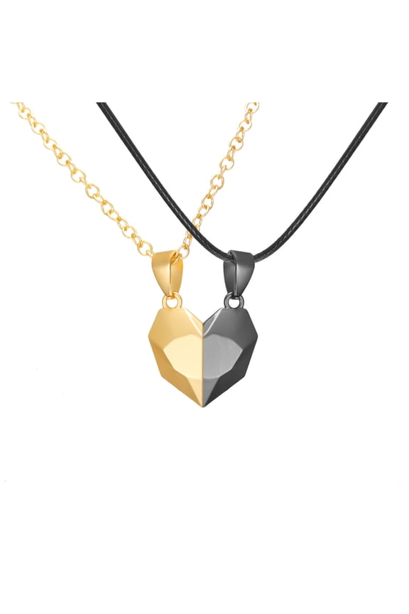 Two Souls One Heart Pendant Necklaces for Couple BFF Best Friends Friendship Necklace for Women Men Halloween Necklace Jewelry Gift