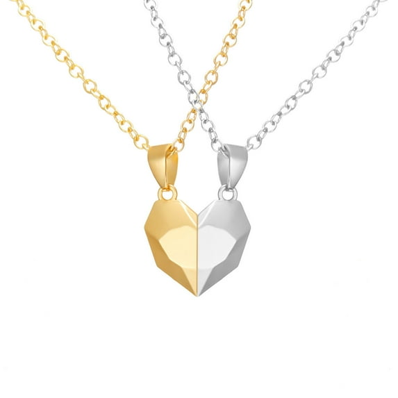 Guodhu Two Souls One Heart Pendant Necklaces for Couple BFF Best Friends Friendship Necklace for Women Men Halloween Necklace Jewelry Gift