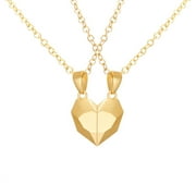 Guodhu Two Souls One Heart Pendant Necklaces for Couple BFF Best Friends Friendship Necklace for Women Men Halloween Necklace Jewelry Gift