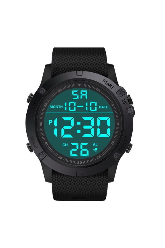 Waterproof Sport Watches for Men Wide Screen Easy Read Display Military Style Digital Watch with Rubber Strap