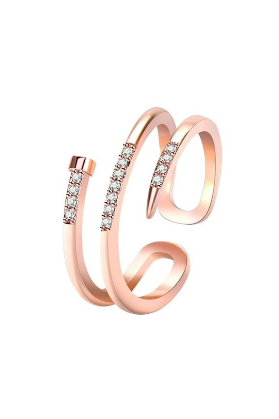 Wedding Bands for Women Open CZ Cubic Zirconia Stackable Engagement Rings Adjustable Dainty Eternity Band Rings Jewelry