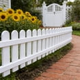 thumbnail image 1 of Guodhu White Plastic Garden Fence Panels - Mini Landscape Edging with Ground Stakes for Flower Beds, Lawn Borders & Yard Decor, Easy Assembly Small Fence (5"H) by(Size B:19.68x5.1x1.72inch), 1 of 7