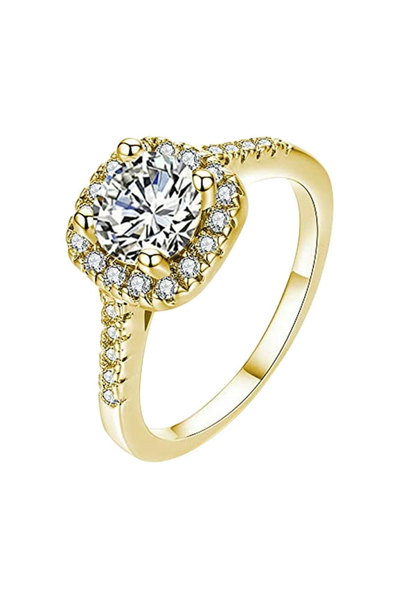 Women's Cubic Zirconia Square Engagement Rings Promise Rings for Women Eternity Bridal Wedding Bands Rings for Her Simulated Diamond Ring Christmas Anniversary Gifts for Her Wife Girlfriend