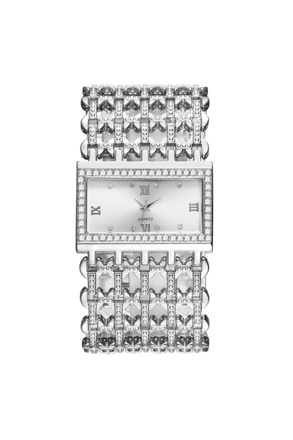 Women's Luxury Cuff Bracelet Watch – Rectangular Dial Analog Quartz, Fashion Statement Wristwear, Perfect Gift for Ladies
