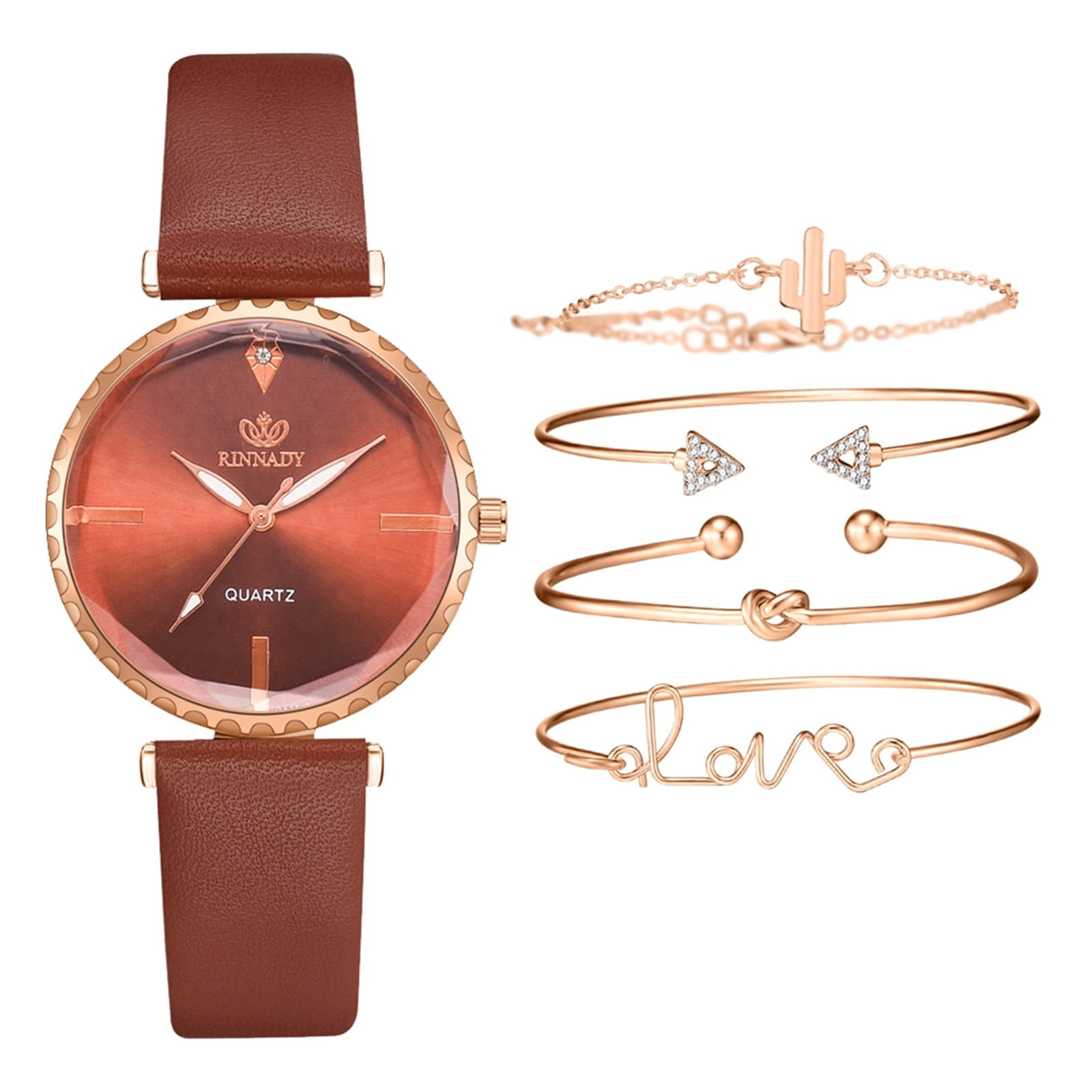 Guodhu Womens Casual Watch Dainty Stackable Bracelets Set Analog Quartz ...