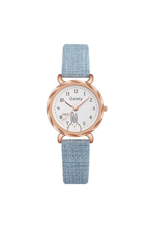 Womens Casual Watch Easy Reader Rabbit Pattern Dial Leather Strap Wrist Watch Analog Quartz Wrist Watches for Women,Ideal Birthday Gifts for Her