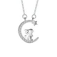 thumbnail image 1 of Guodhu Womens Cubic Zirconia Necklace Moon Stars Bunny Rabbit Necklace Easter Gift for Women, 1 of 3