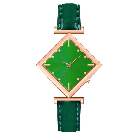 Guodhu Womens Quartz Movement Leather Strap Watch Stylish Rhombus Dress Watch Personality Watches Gift for Women