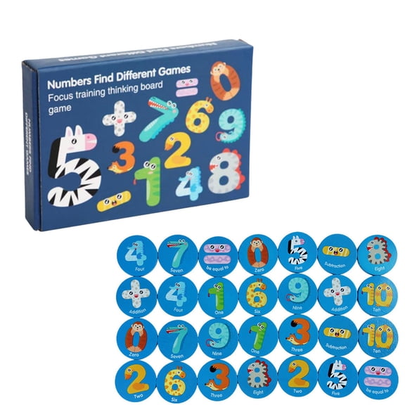 Guodhu Wooden Number Matching Game Educational Toy for Kids Learning Play Brain Development | Cognitive Pairing Memory Training Building Blocks for s Children(Multicolored H)