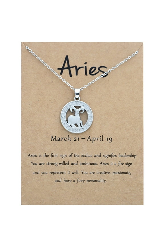 Zodiac Sign Pendant Necklaces for Women Men Stainless Steels Libra Scorpio Constellation Horoscope Medallion Retro Celestial Astrology Jewelry