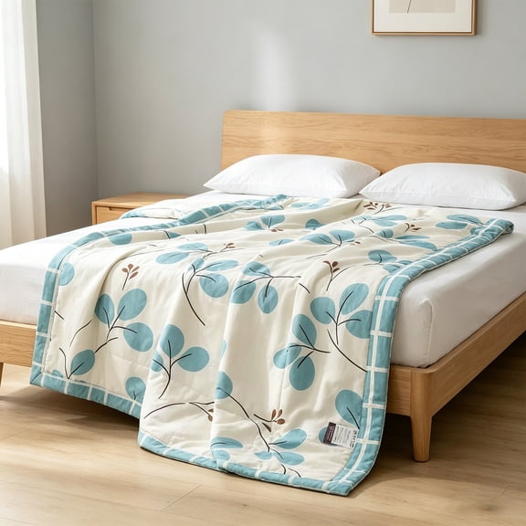 Guodhu cooling&nbsp;blanket,Lightweight Summer Cooling Quilt, Soft Breathable Skin-Friendly Air Conditioner Comforter, Machine Washable All-Season Bedspread for Twin Bed(D 55.1x78.7in)