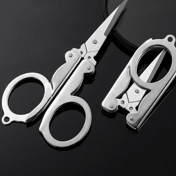 Guodhu portable scissors,Stainless Steel Folding Scissors, travel scissors small, Nail Clippers Fishing Scissors, Lightweight Portable Compact Scissors for Home Daily Use,mini travel scissors(White)