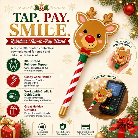 GuodhuChristmas Tap Wand - Credit Card Wand Tap to Pay Wand(Reindeer)
