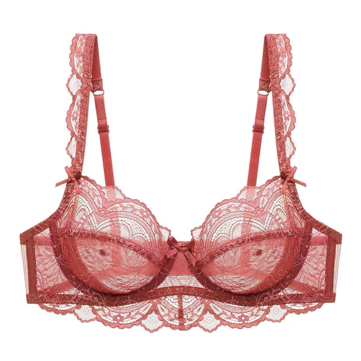 Guoeappa Women's Lace Bra Beauty Sheer Sexy Bra Non Padded Underwired ...