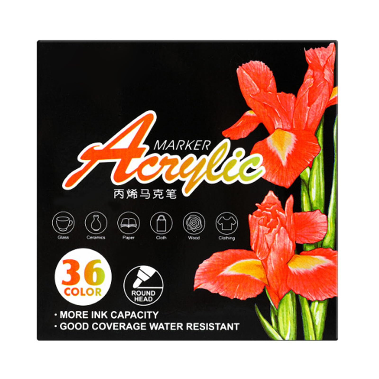 Guolarizi Clearance! 12/24/36 Colors Acrylic Pen Acrylic Paint Pen