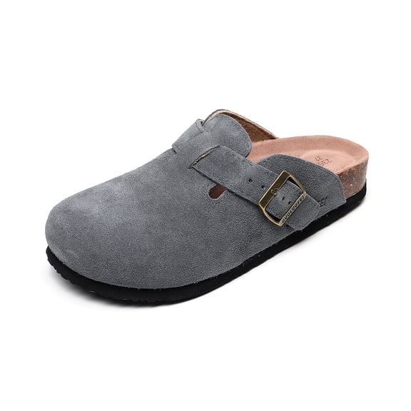 Guoluofei Men's Clogs Adjustable Buckle Slip on Cork Footbed Home Clog Slippers Shoes Unisex New Women Slippers