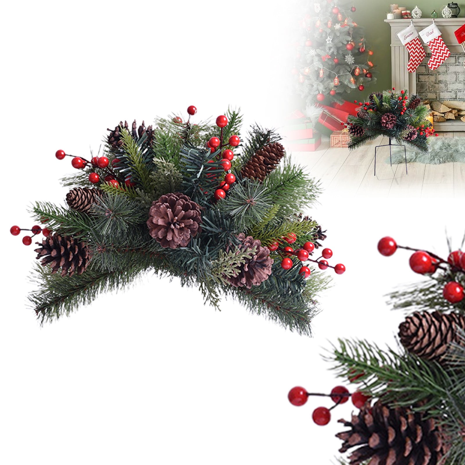 Guopo Artificial Flowers Holiday Planter Decorations 2025 Christmas ...