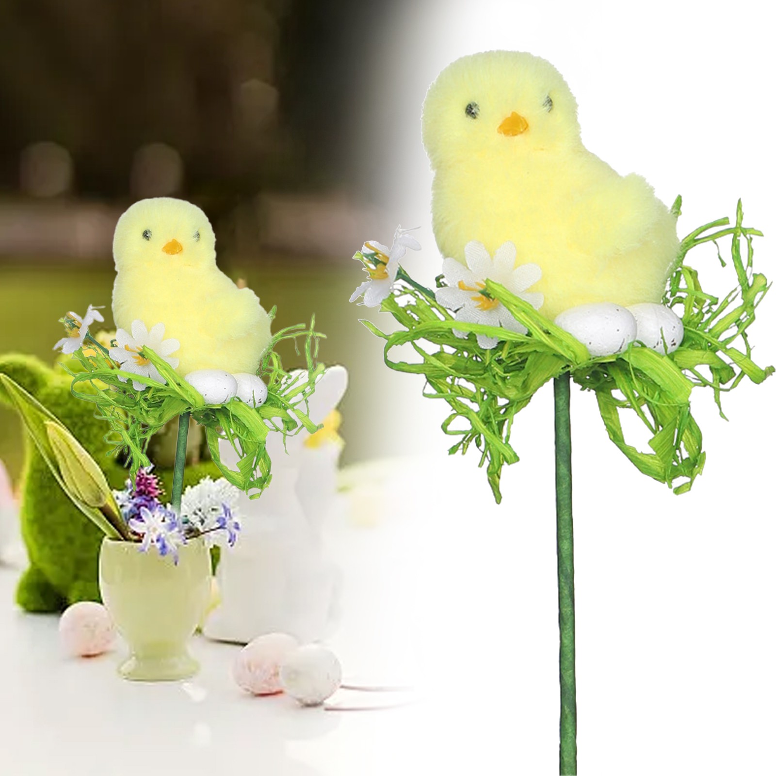 Guopo Easter Artificial Easter Chicken Decorations Spring Flower ...