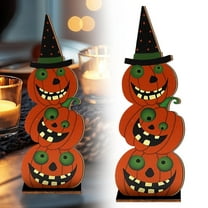 Guopo Halloween Decorations Happy Halloween Table Decorations Table Centerpieces Wooden For Halloween Dinner Table Topper Tray Room Decor Scary Dec