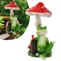 Guopo Resin Frog Statue Miniature Garden Decor For Fairy Gardens & Aquarium Landscaping