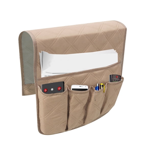 Guopo Storage bags Sofa Couch Remote Control Holder Arm Rest Organizer Storage Bag Pouch Pocket Bg Beige
