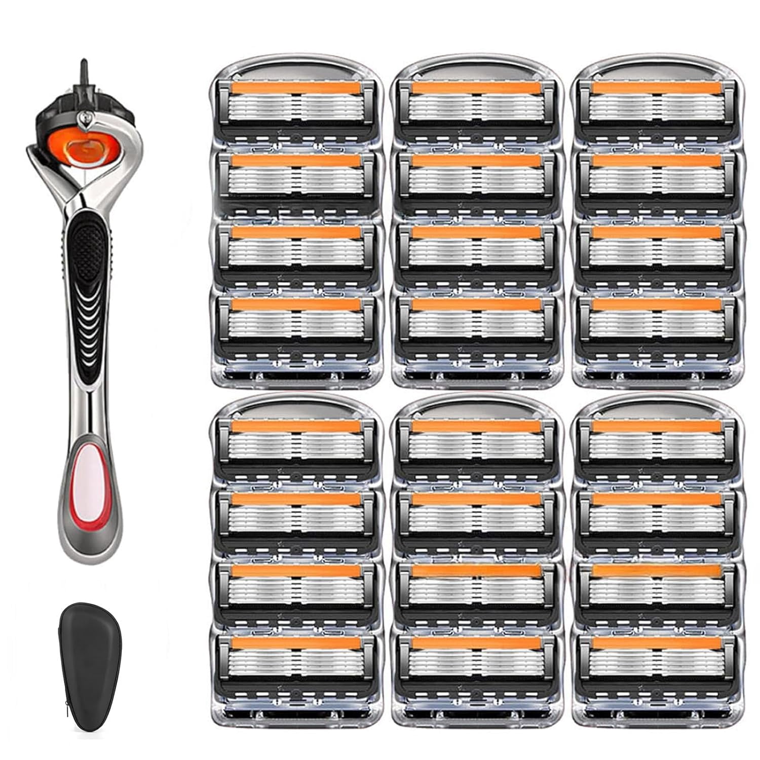 Guoxiangc 24-Piece Men's Razor Blade Replacement Set with Free Handle ...