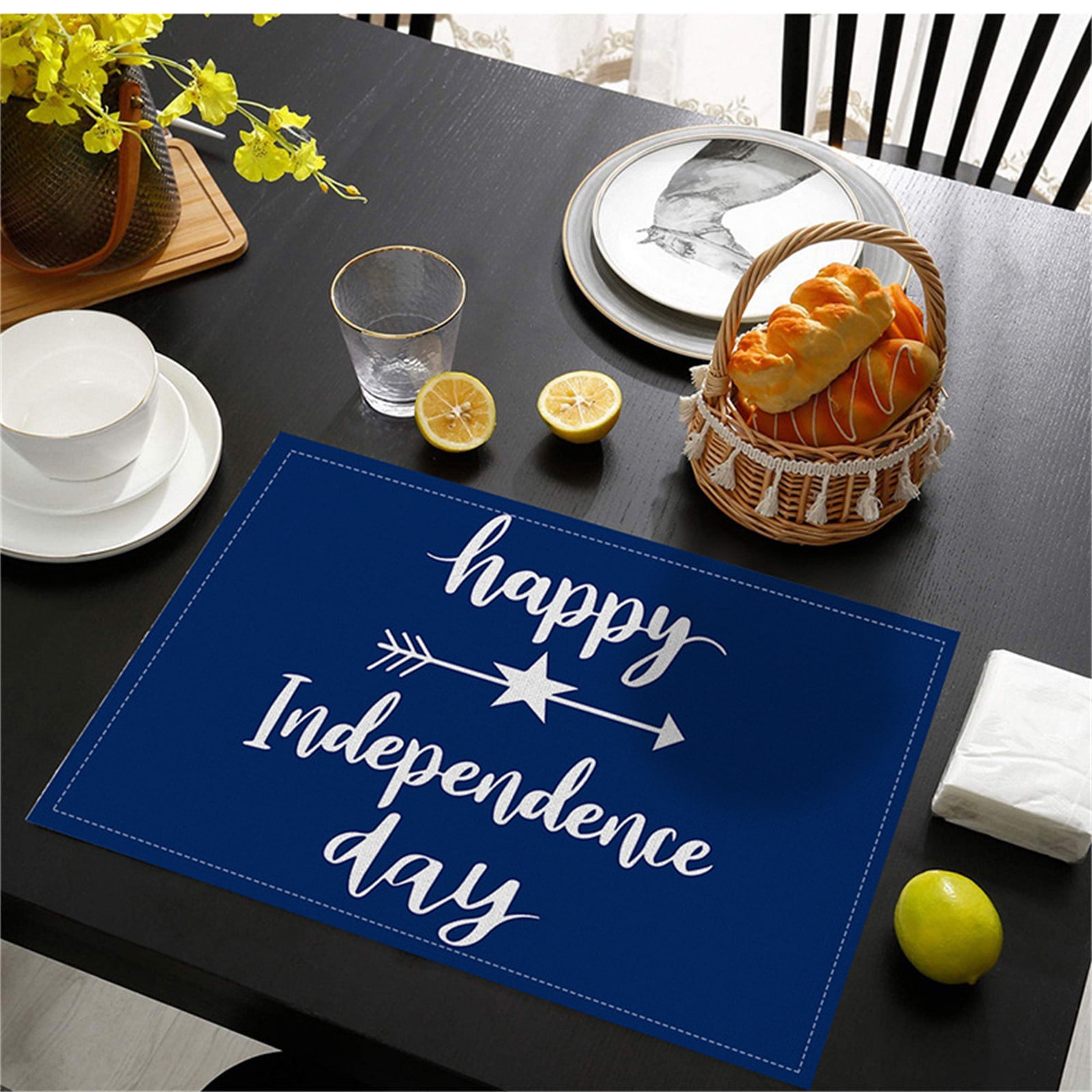 Guoxxzi 4th of July Placemats, American Flag Stars Table Mats Place