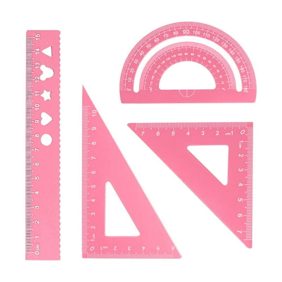 Guoxxzi 5 dollar items, Aluminum Alloy Student Set Of Ruler Multifunctional Drawing Ruler Straight Ruler Triangular Ruler Protractor Four Sets Of Ruler Metal Scale Ruler