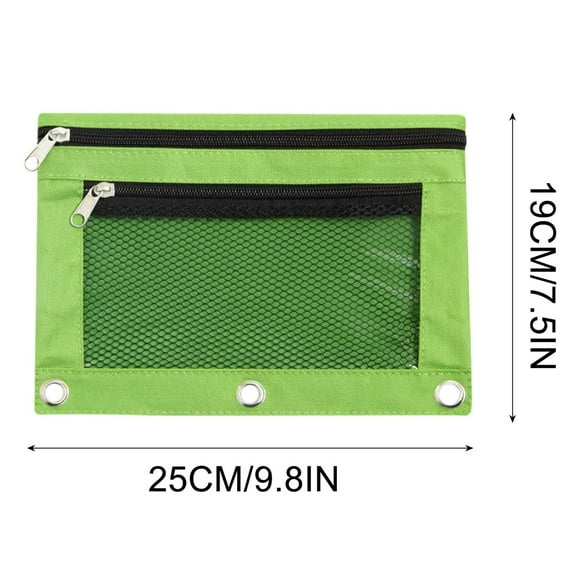 Guoxxzi 5 dollar items, Pencil Pouch 3 Ring Zipper Pencil Pouches Case Binder Cosmetic Bag