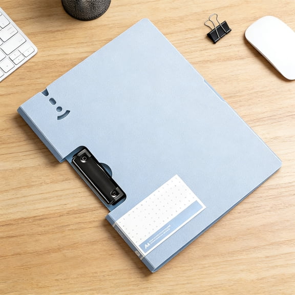Guoxxzi Clipboard Folder, File Cover Folder Clipboard, Profile Clip File Folder, 360 Degree Flip Writing Pad, File Clipboard for A4 and Letter Size Business, Office, School Papers, Blue