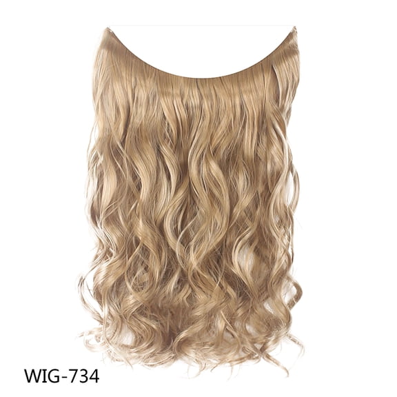 Guoxxzi Curly Hair Long Wig Fishing Line High Temperature Wire Hair Extension Piece