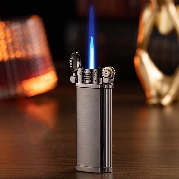 Guoxxzi Flint Wheel Lighter, Windproof Lighter, Butane Refillable Lighters, Pocket Lighter for Fireplace Candle Camping BBQ (Fuel Not Included), Black