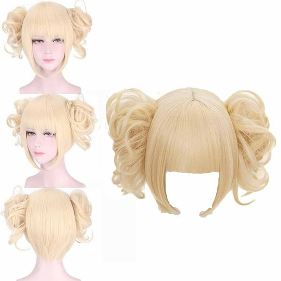 Guoxxzi Golden ponytail bangs synthetic hair wig hat for women and girls