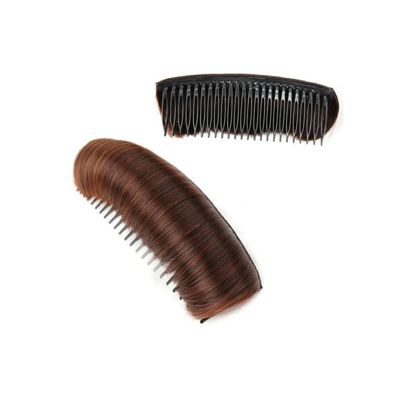 Guoxxzi Hair Bun, Invisible False Hair Clip, Bump It Up Volume Hair Base Fluffy Hair Pad Styling Insert Tool for Women Girls Dark Brown, Invisible Hair Pad Uncollapse Pad The Of The Head Of Hair