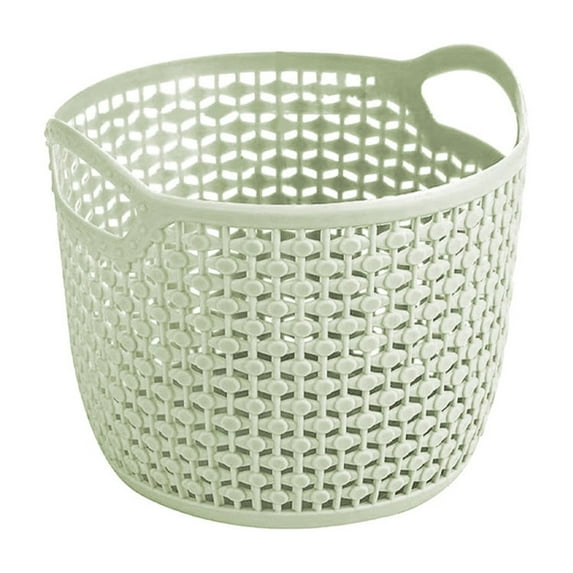 Guoxxzi Home Essentials for New Home, Imitation Rattan Desktop Storage Basket Plastic Storage Basket Indoor Storage Basket Toiletries Storage Basket