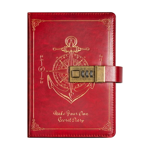 Guoxxzi Home Essentials for New Home, Password Notebook With Lock B6 Leather Notebook Student High Appearance Diary Notebook Notes