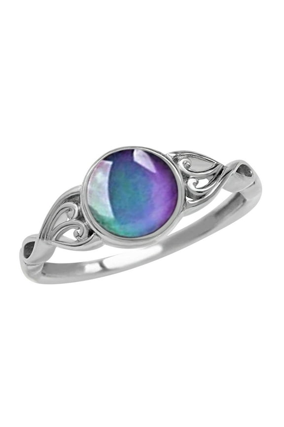 Mood Ring for Women, Vintage Style Celtic Knot Rings, Oval Solitaire Mood Ring Temperature Control Color Change Mood Ring