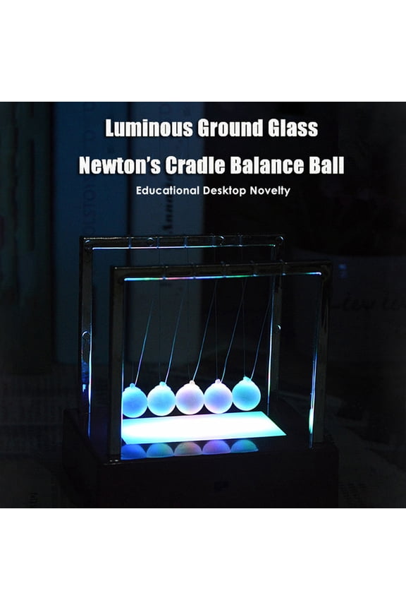 Newtons Cradle Balance Balls, Science Physics Gadget, Desk Toys & Accessories, Newtons Balance Swing Ball, LED Light Up Newtons Pendulum Balls