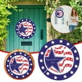 thumbnail image 1 of Guoxxzi Round Wooden Fourth of July Plaques, Welcome Door Sign, Independence Day Welcome Hanger Signs, for Happy Party Outdoor Home Wall Porch, 1 of 5