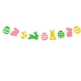 Guoxxzi Festive Atmosphere Easter Themed Glitter Paper Flag Bunny Eggs 