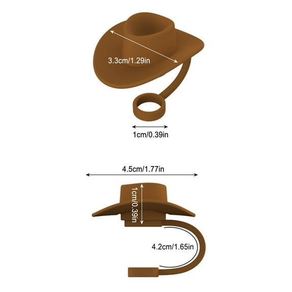 Guozer 10mm Hat Straw Cap Straw Toppers for Cups 30 40 Funny Cute Straw Cap Cover Cup Accessories Straw Covers 4 Pcs Multicolor Cowboy Hat
