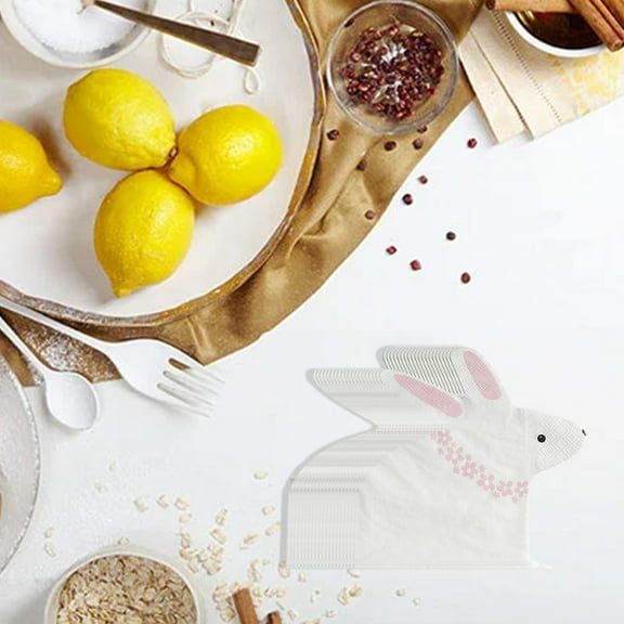 Guozer 20Pcs Easter Napkins Paper Cartoon Bunny-shaped Napkins Disposable Tableware for Bunny Party Spring Party Easter Party Supplies