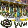 thumbnail image 1 of Guozer 6.56ft Mardi Gras Garland without LED String Lights Thick Full Mardi Gras Decorations with Pattern Shiny Garland for Indoor Outdoor Decor Carnival, 1 of 8
