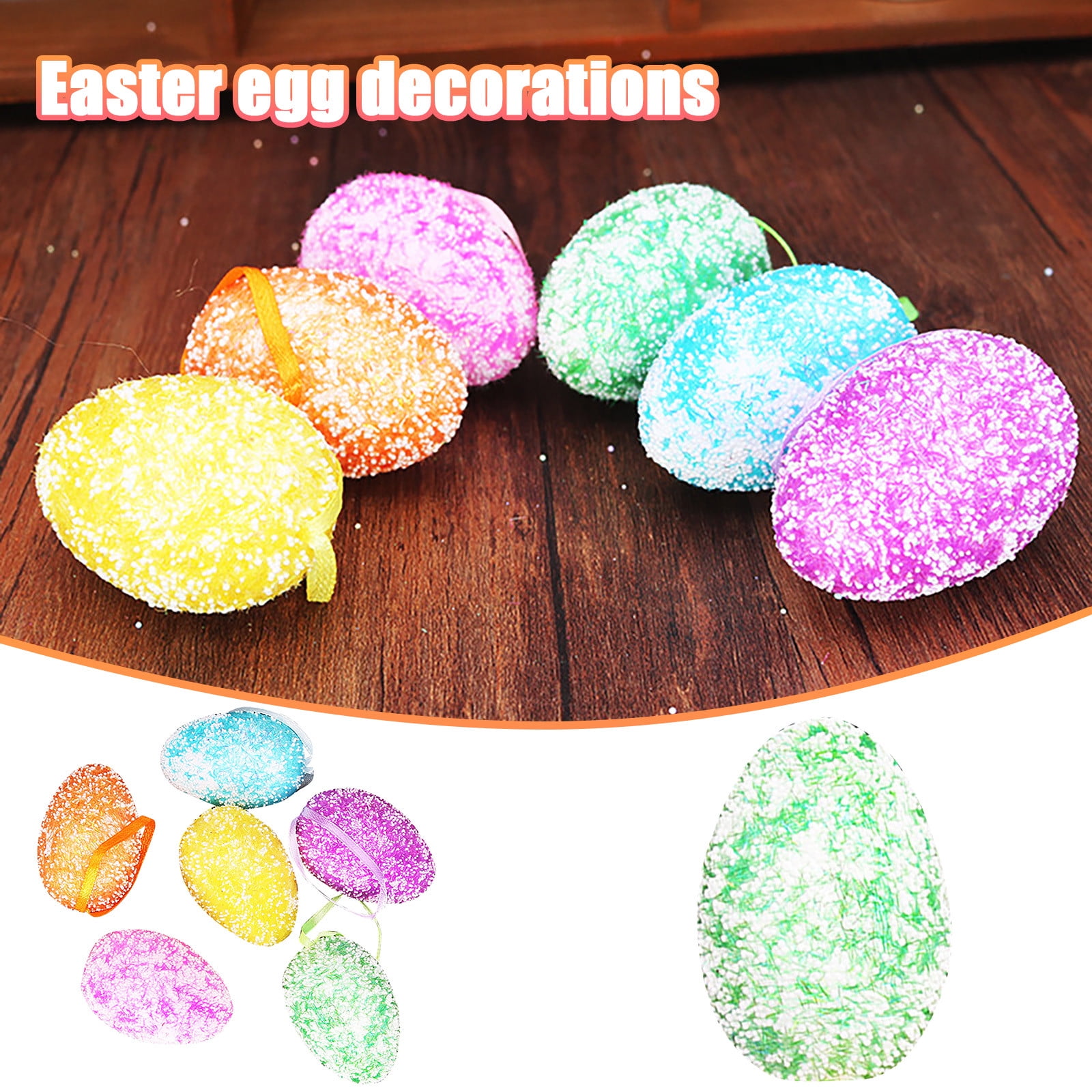 72 Pcs Easter Decorations Set | Colorful Foam Egg & Carrot Ornaments | Spring Party Tree Decor