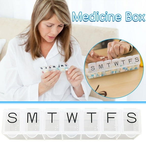 Guozer 7-Day Pill Organizer Medication Dispenser Portable Medication Organizer for Travel Detachable Weekly Pills Box