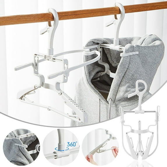 Guozer Portable Clothes Rack, Clothes Drying Rack for Hoodies, Sweaters, Windbreakers, Foldable Hooded Hanger for Camping, Traveling or Vacationing Abroad