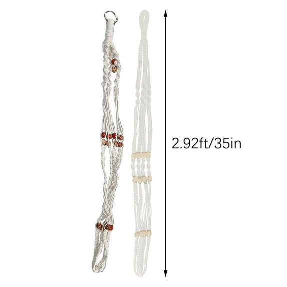 Guozer 2 Pcs Flowerpot Net Bag Bohemian Hand Woven Rope Hanging Basket Gardening Hanging Bag Without Tassels