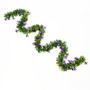 Guozer 33ft Mardi Gras Garland With LED String Lights Thick Full Mardi Gras Decorations With Pattern Shiny Garland For Indoor Outdoor Decor Carnival