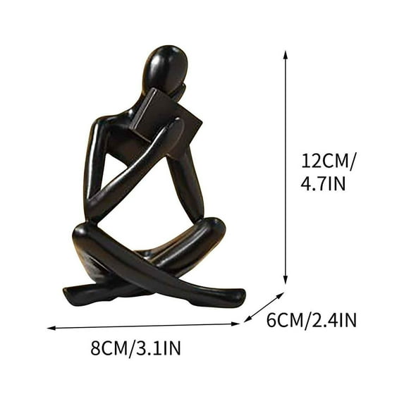 Guozer Abstract Figure Reading Statue Decorative Bookshelf Desk Ornament